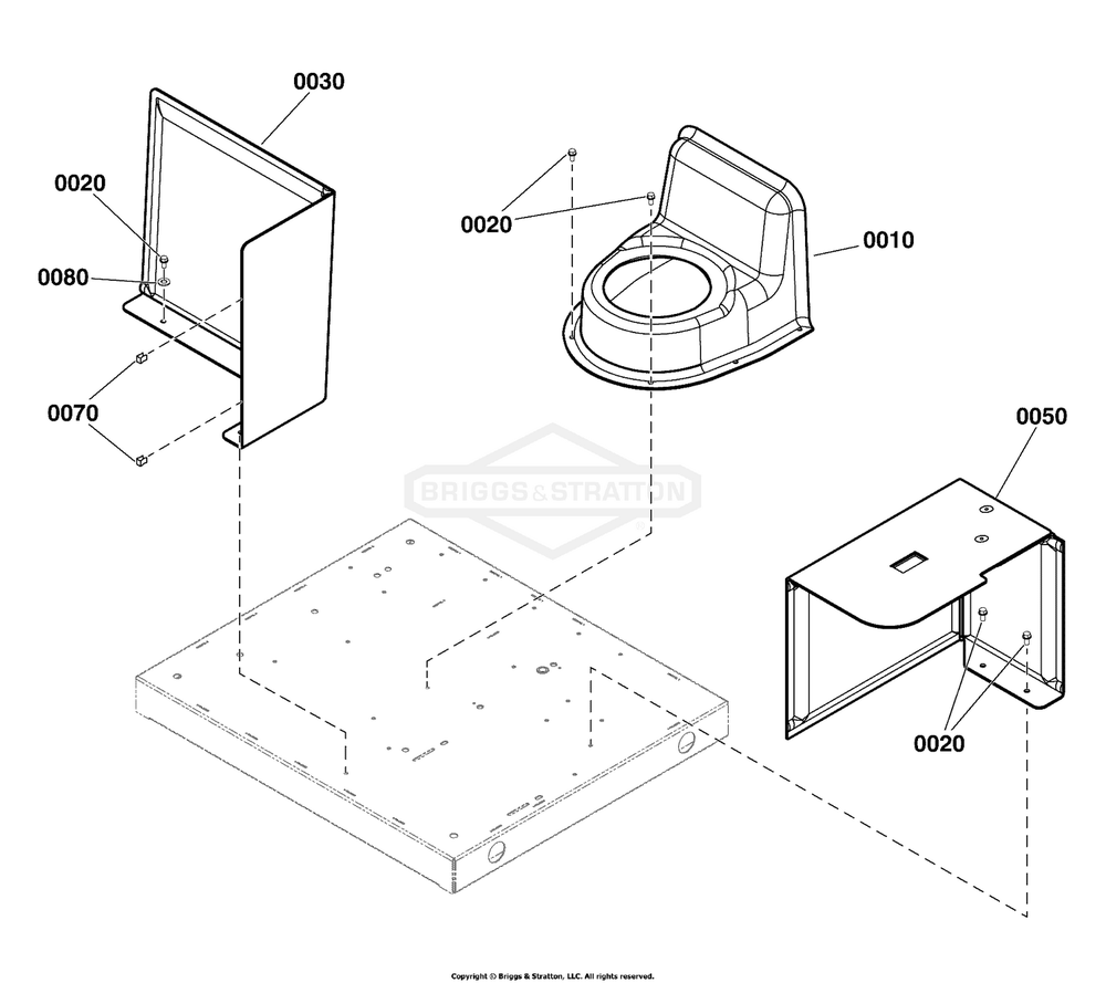 Air Handling Group Diagram and Parts List for 040688-01  Briggs and Stratton Generator